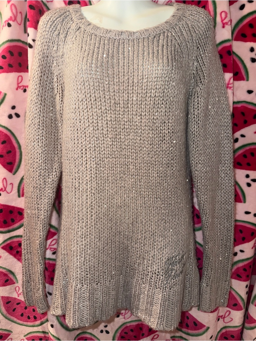 🩶 Harley-Davidson Metallic Crew Neck Knit Sweater